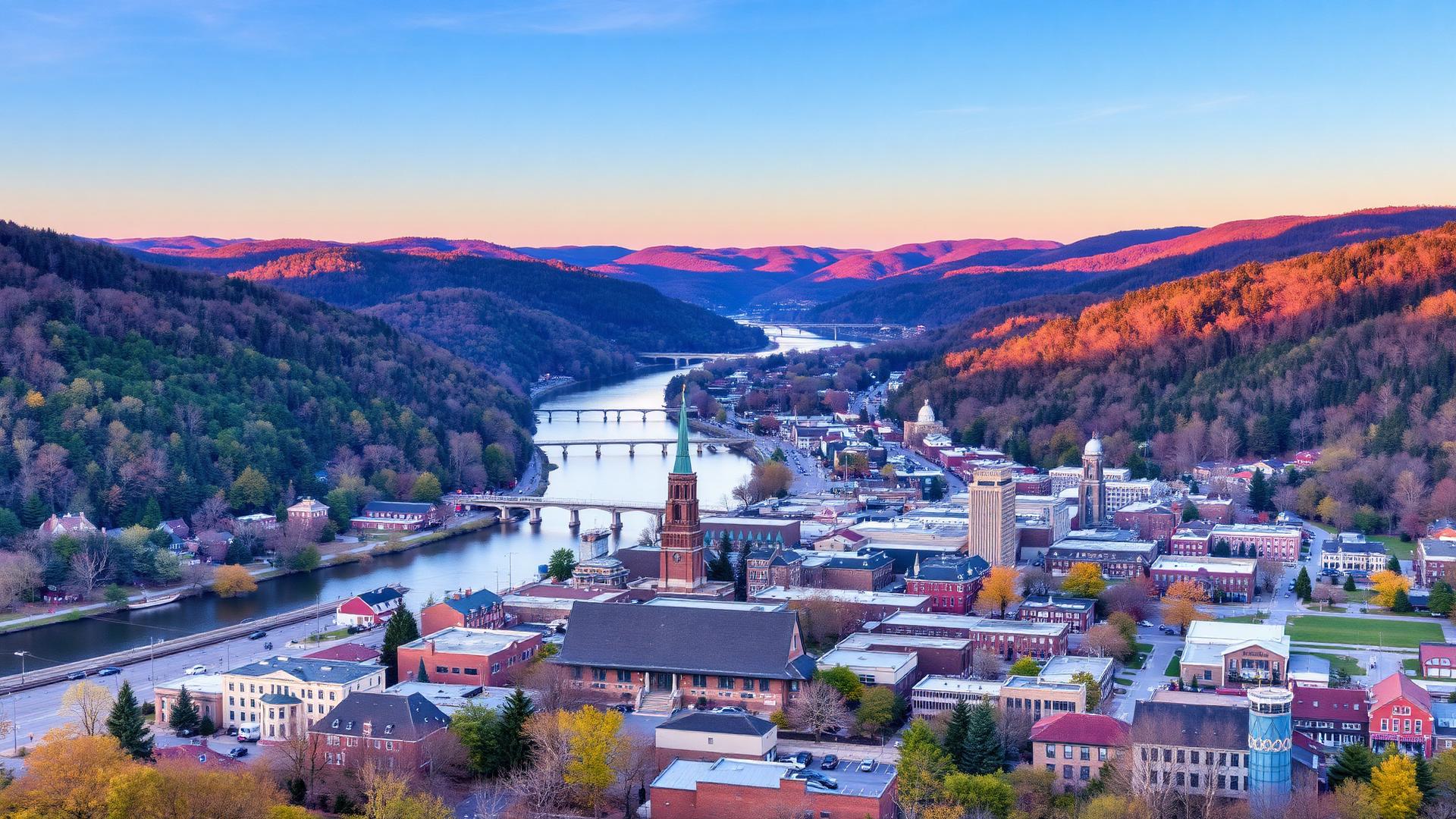Olean, NY skyline and downtown business district