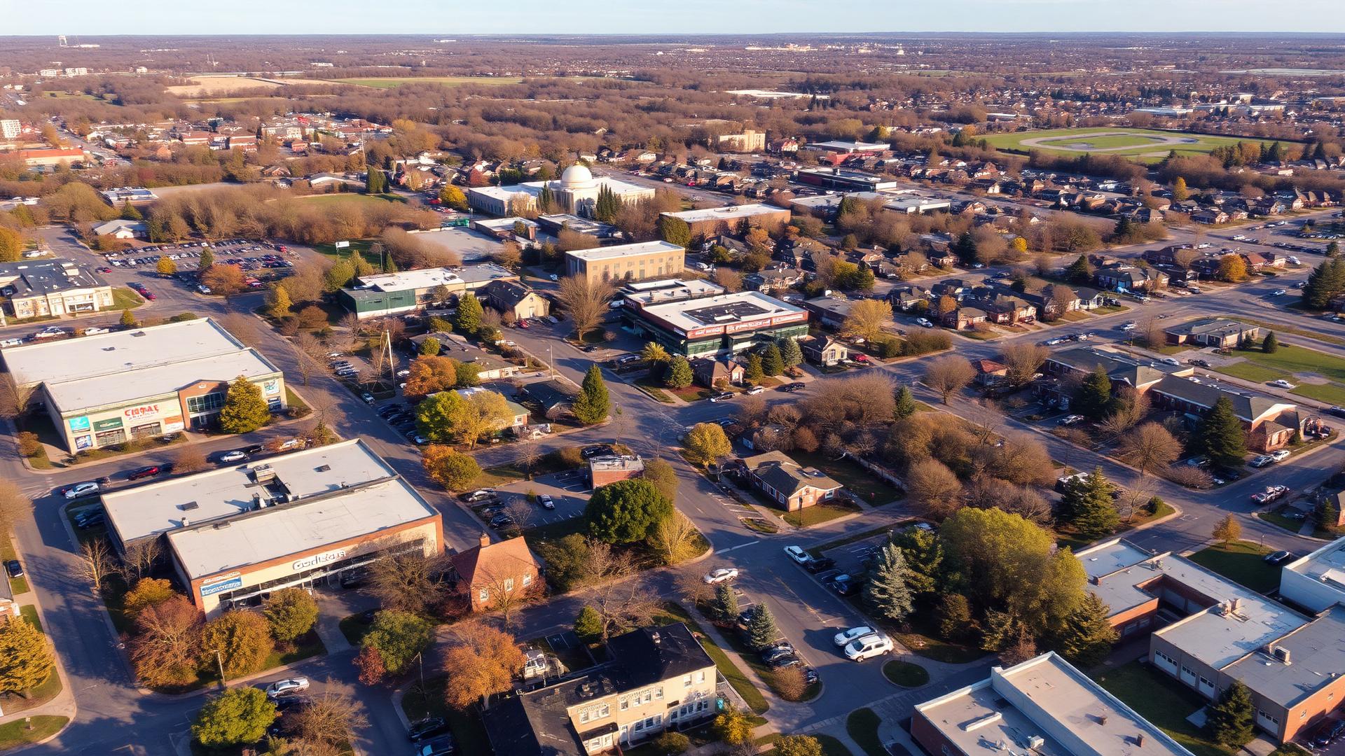 Orland Park, IL skyline and downtown business district