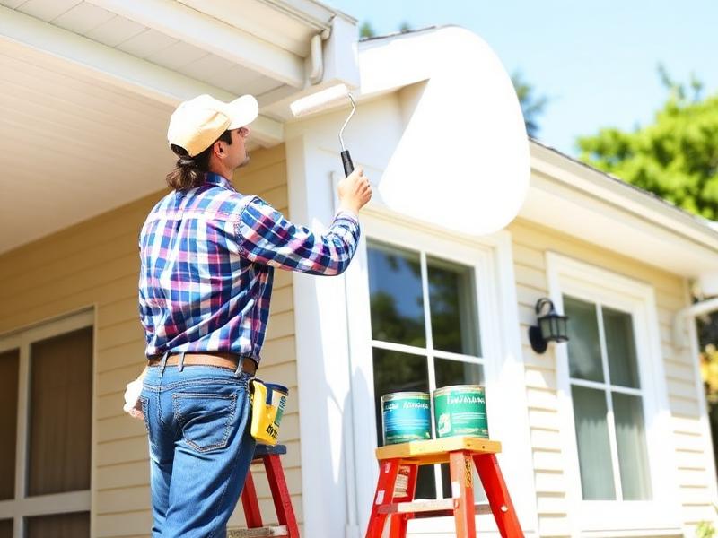 Mitchell painter SEO keyword targeting - Professional house painter painting exterior