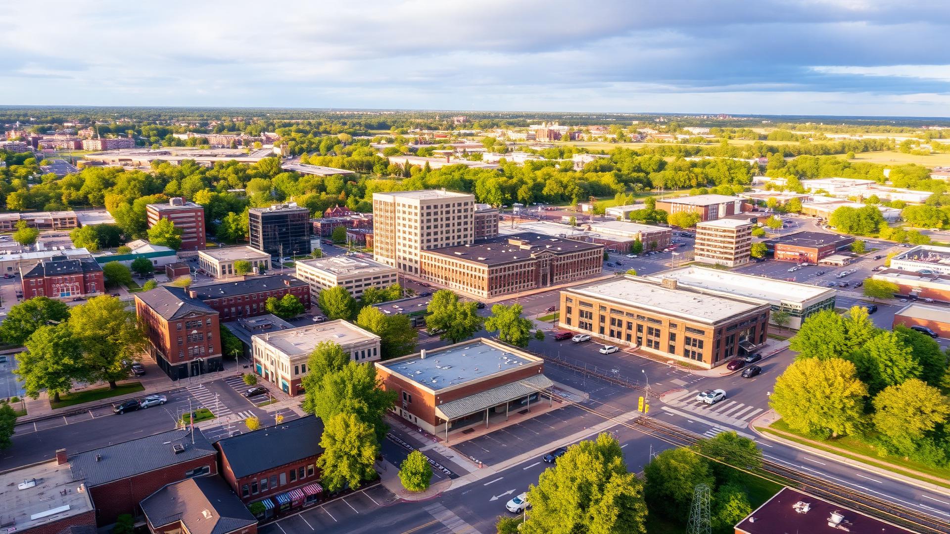 Palatine, IL skyline and downtown business district