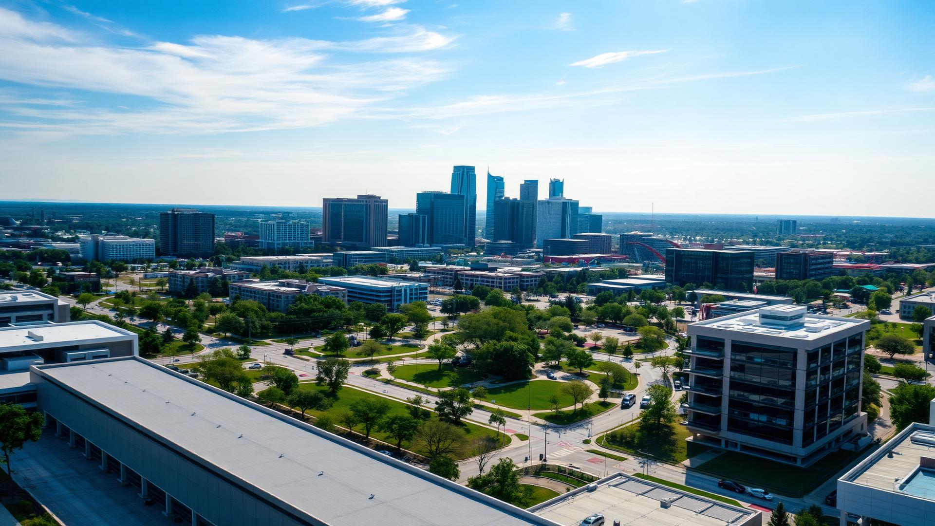 Plano, TX skyline and downtown business district