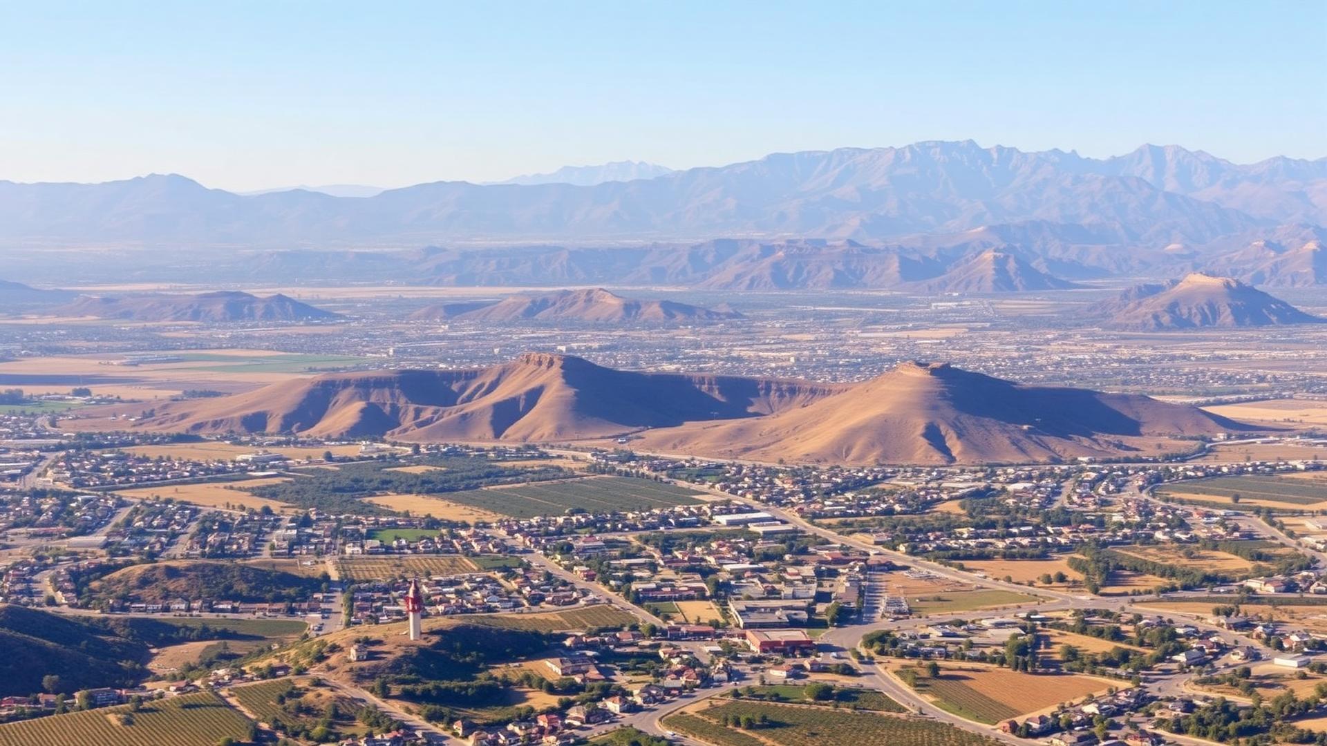 Rancho Cucamonga, CA skyline and downtown business district