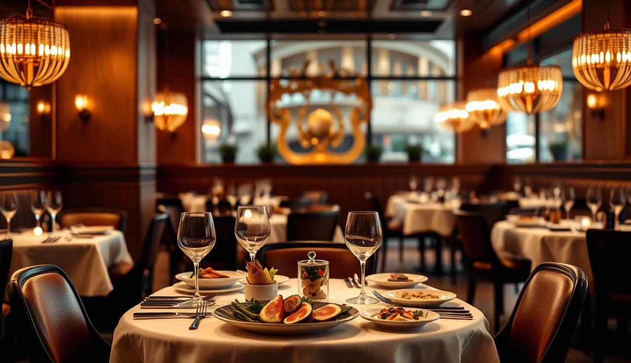 Biloxi restaurant SEO keyword targeting - Elegant restaurant dining atmosphere with gourmet food