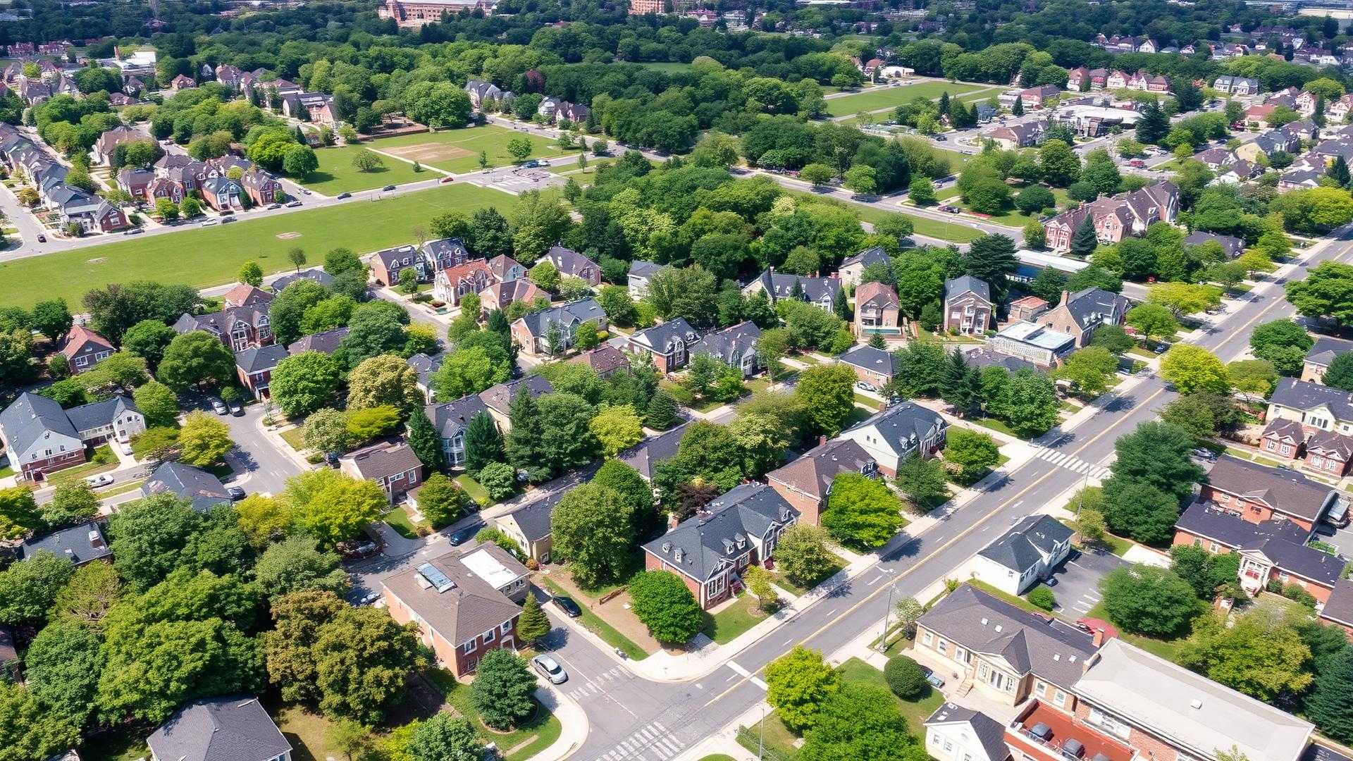 Rockville Centre, NY skyline and downtown business district