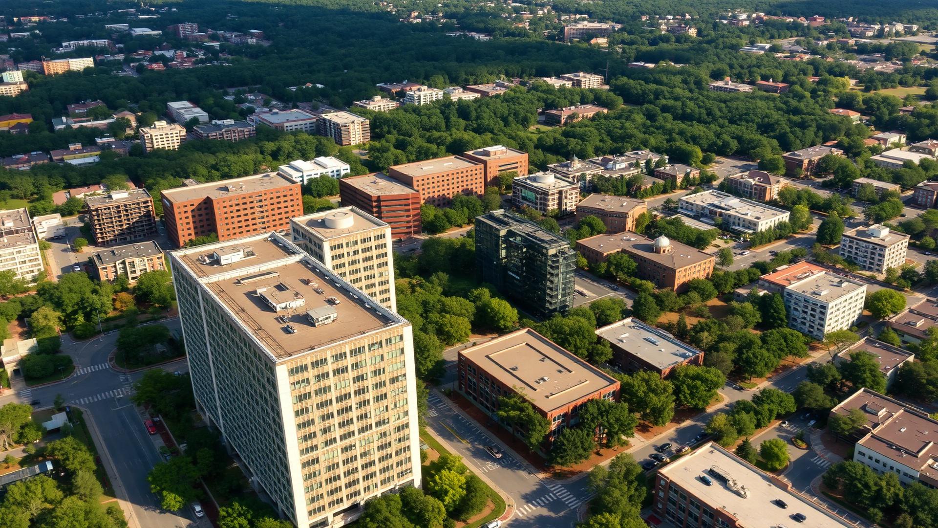 Sandy Springs, GA skyline and downtown business district