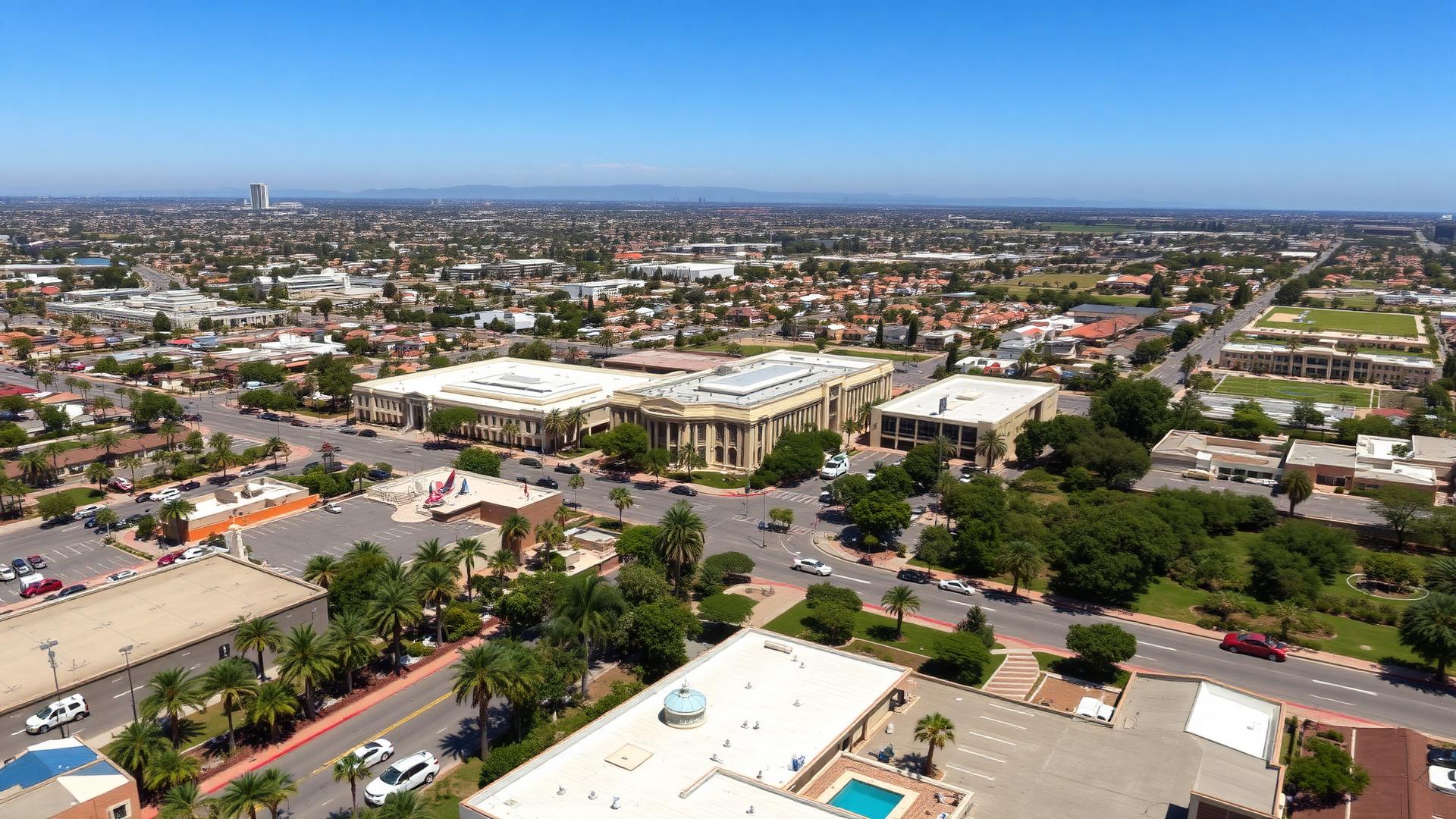 Santa Ana, CA skyline and downtown business district