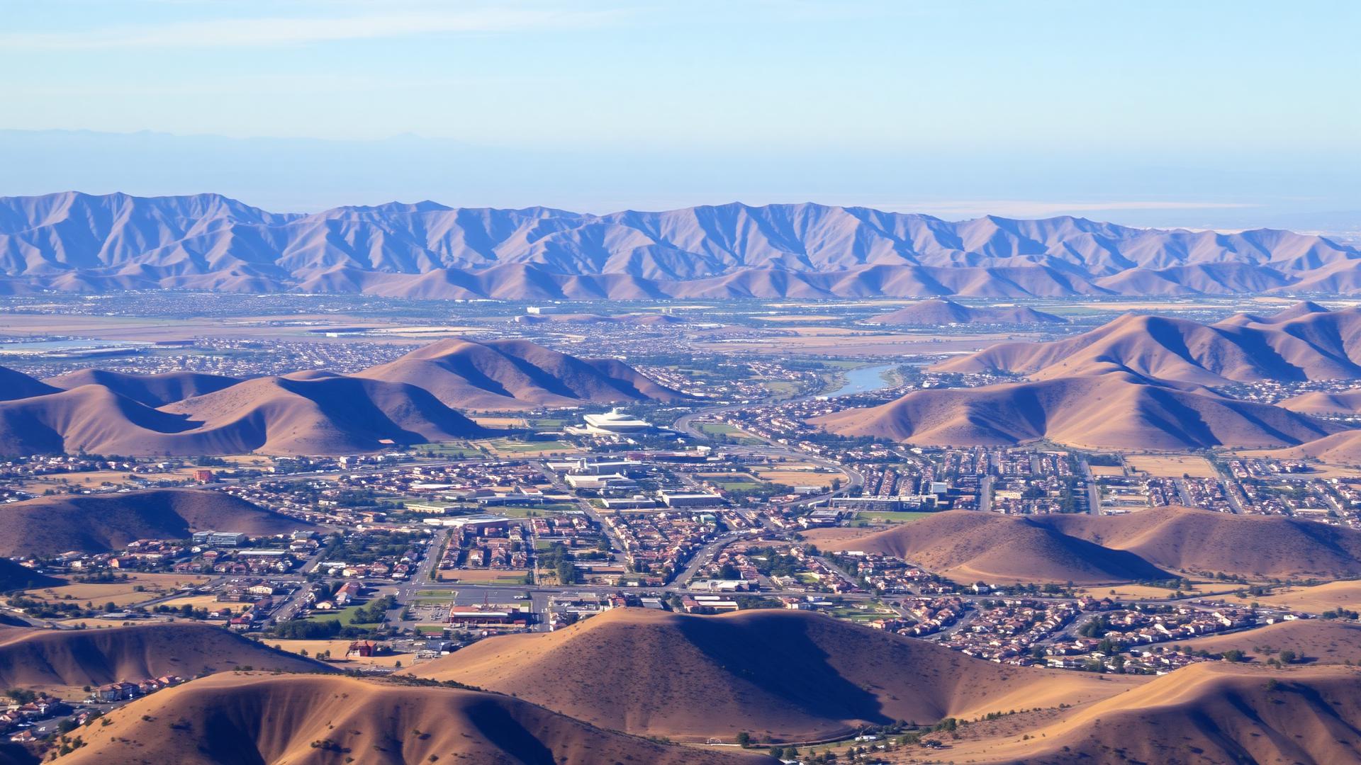 Santa Clarita, CA skyline and downtown business district