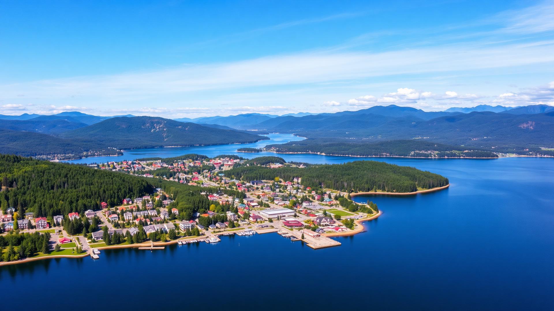 Saranac Lake, NY skyline and downtown business district