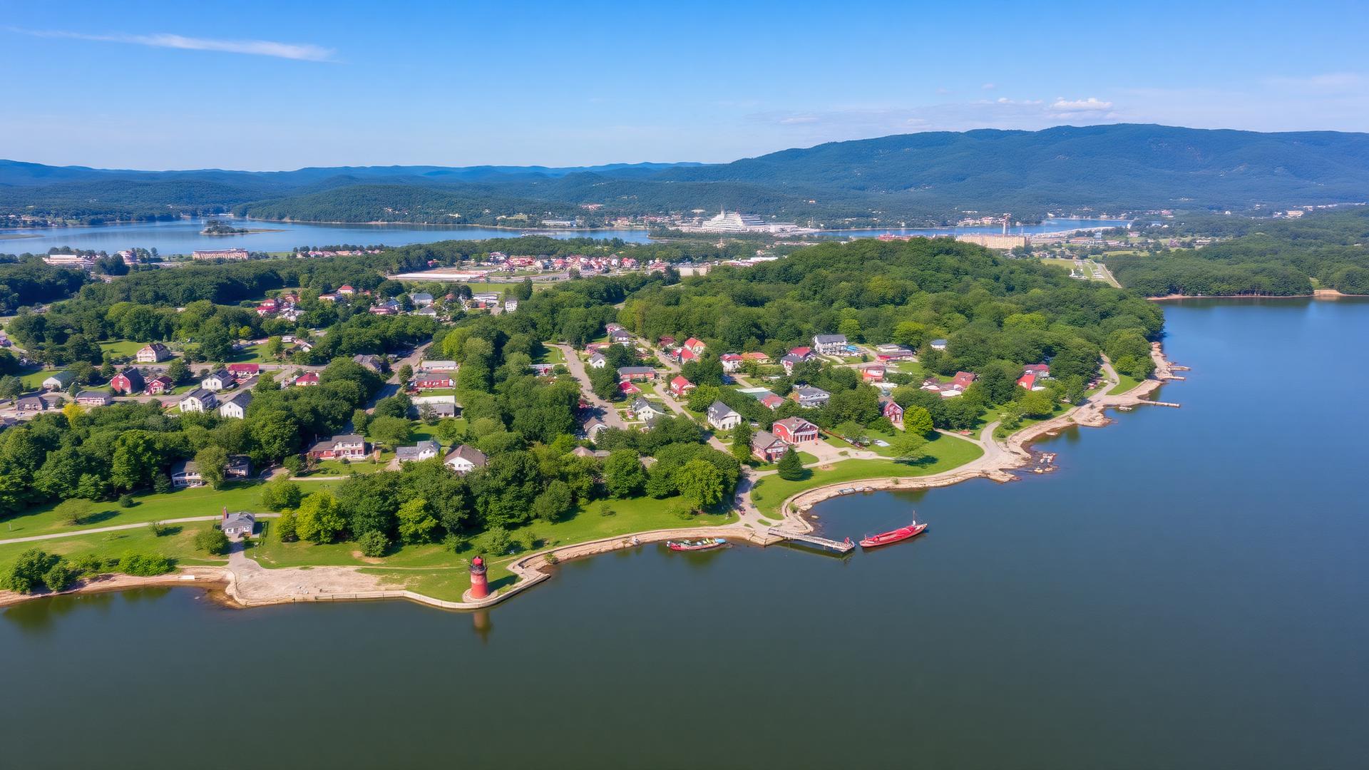 Saugerties, NY skyline and downtown business district