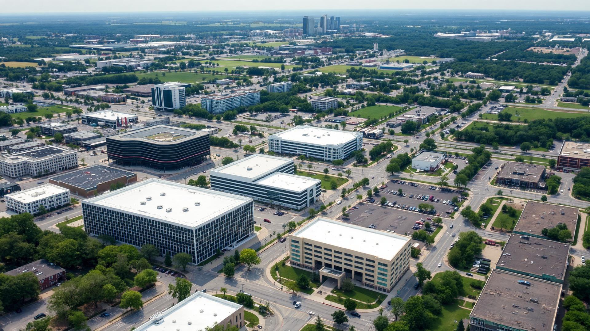 Schaumburg, IL skyline and downtown business district