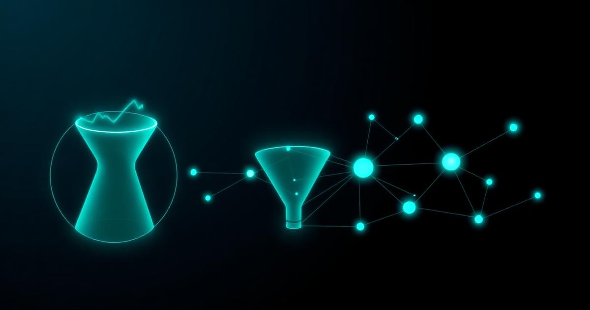Abstract visualization of conversion funnel optimization and data-driven SEO strategy