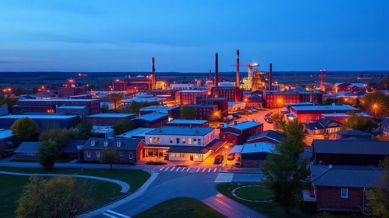 Solvay, NY skyline and downtown business district