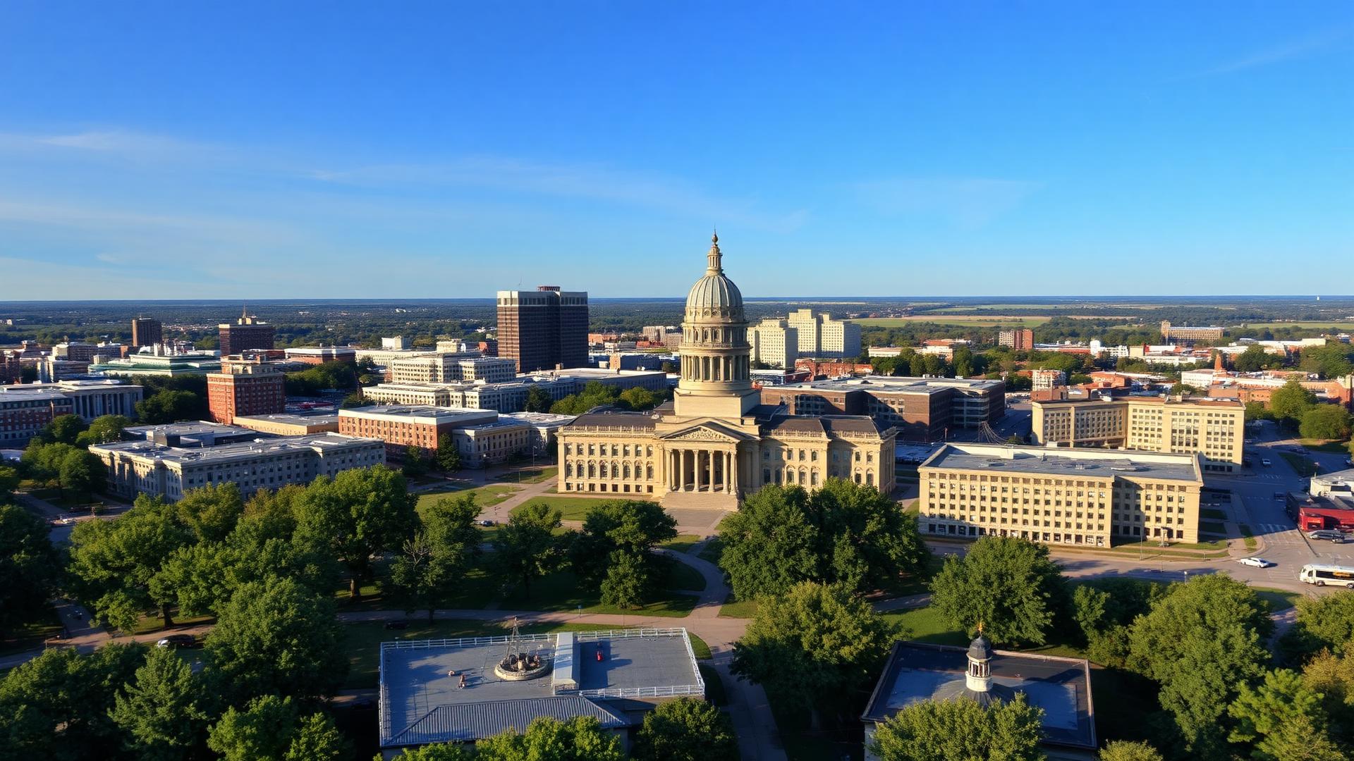 Springfield, IL skyline and downtown business district