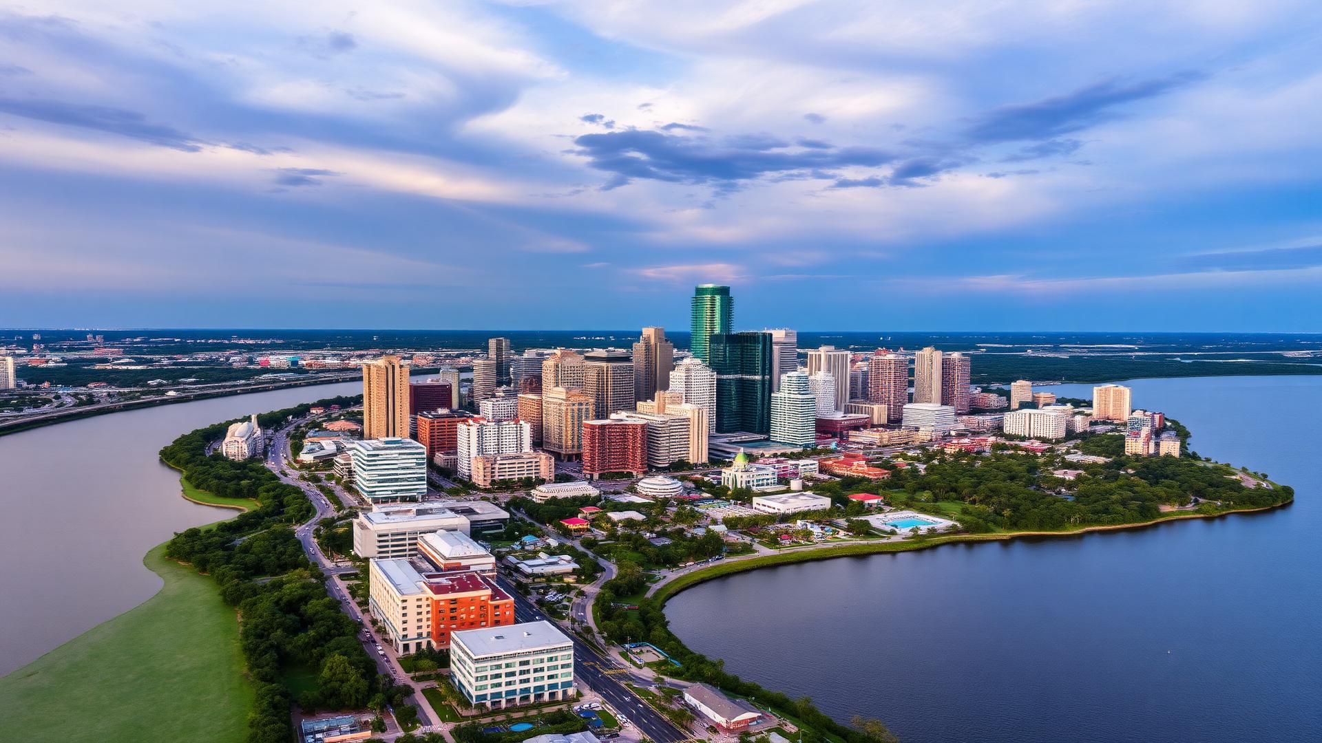 Tampa, FL skyline and downtown business district