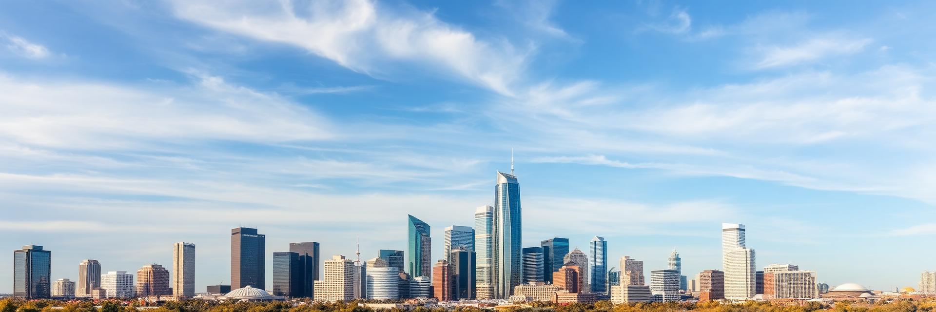 Texas landscape and downtown business district