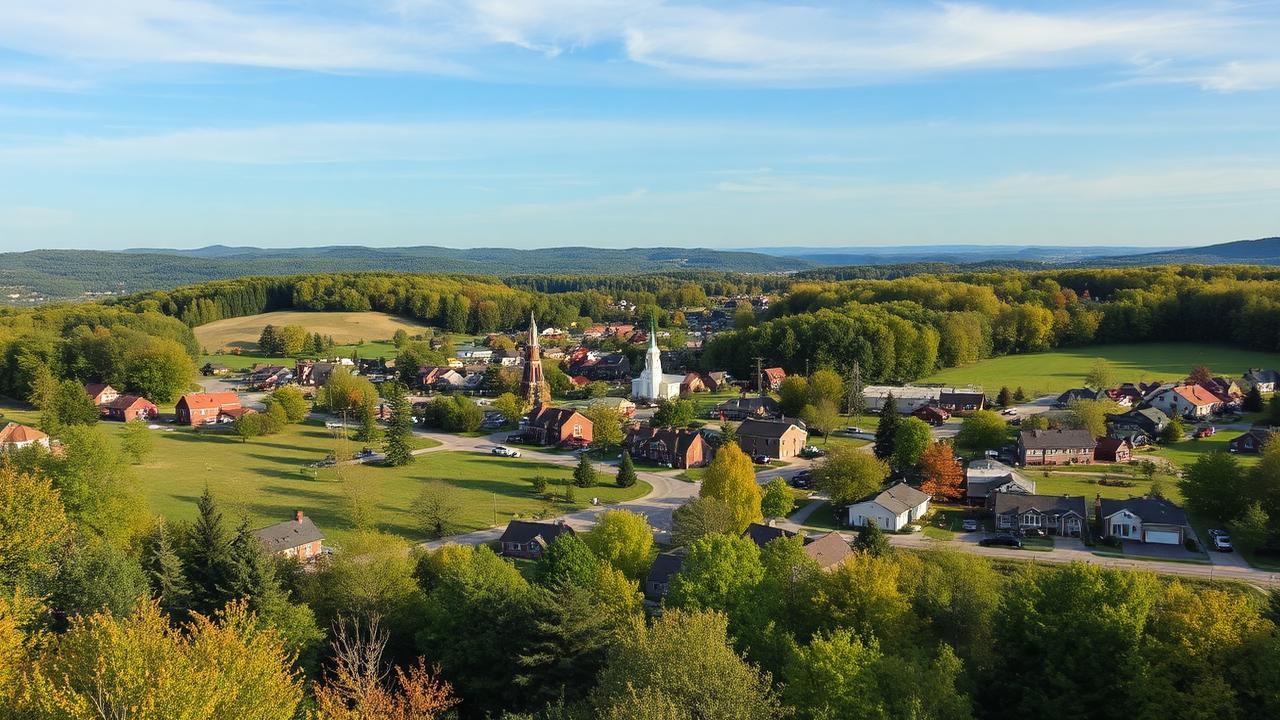 Tully, NY skyline and downtown business district
