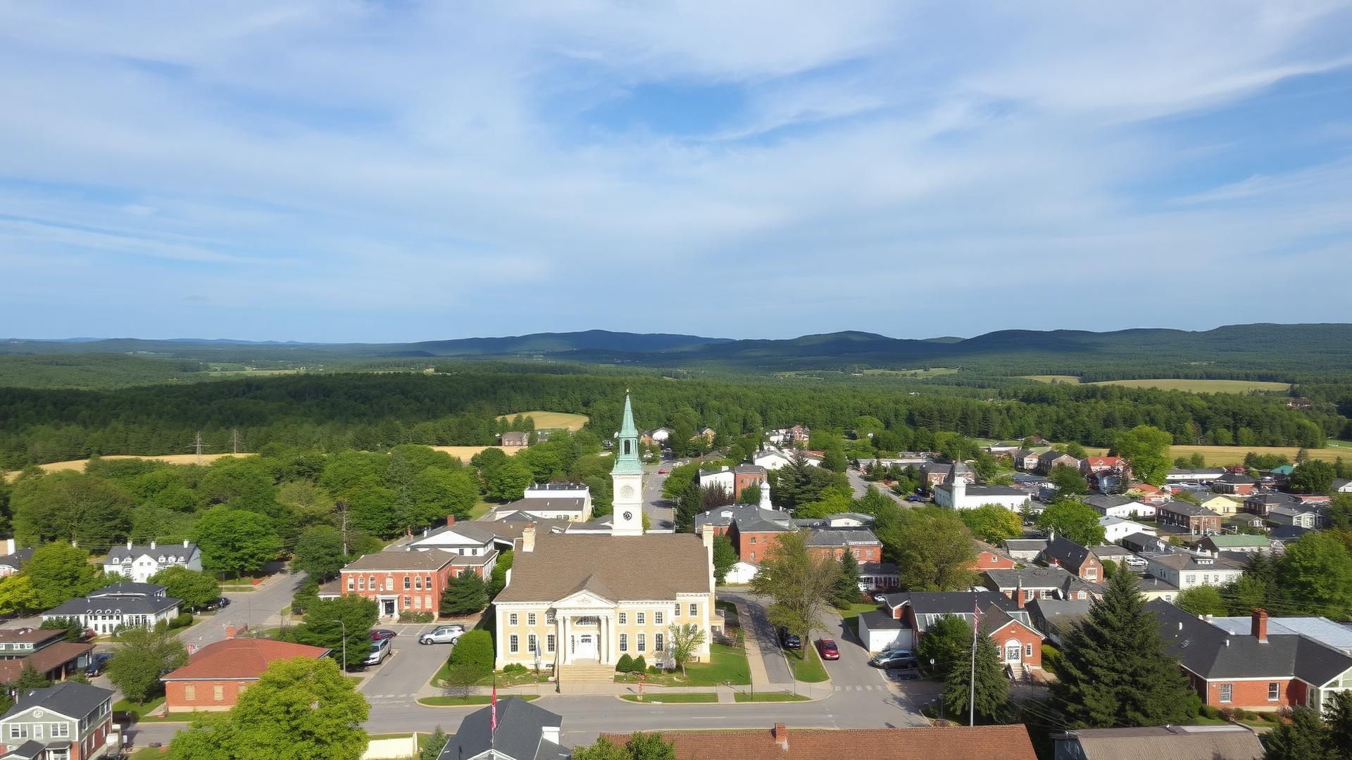 Warsaw, NY skyline and downtown business district