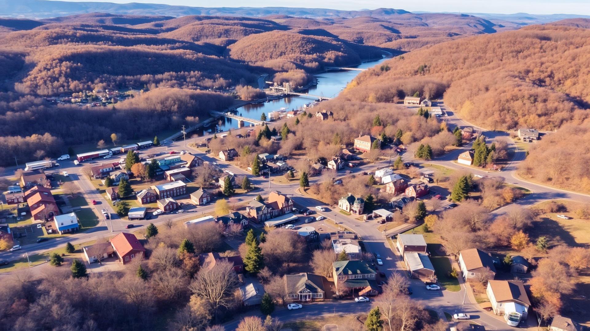 Wellsville, NY skyline and downtown business district