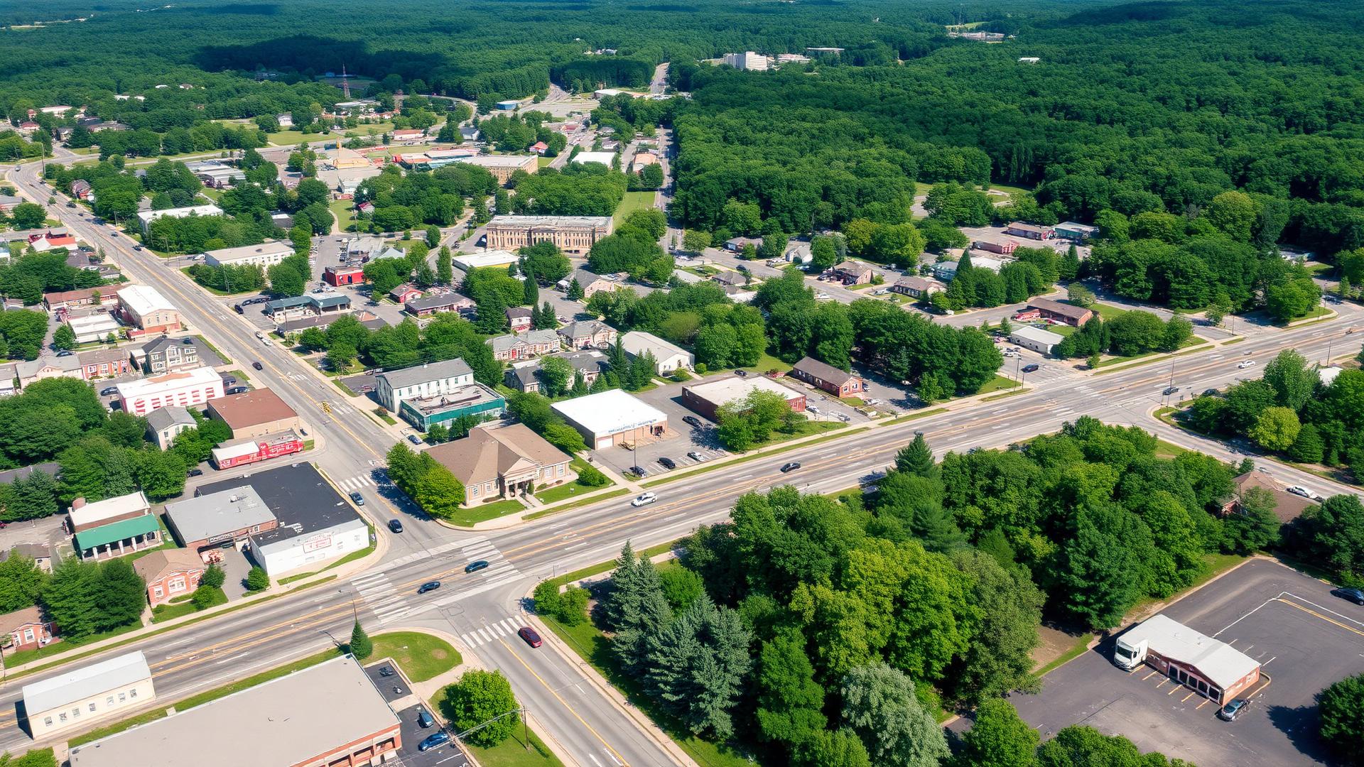 Wilton, NY skyline and downtown business district