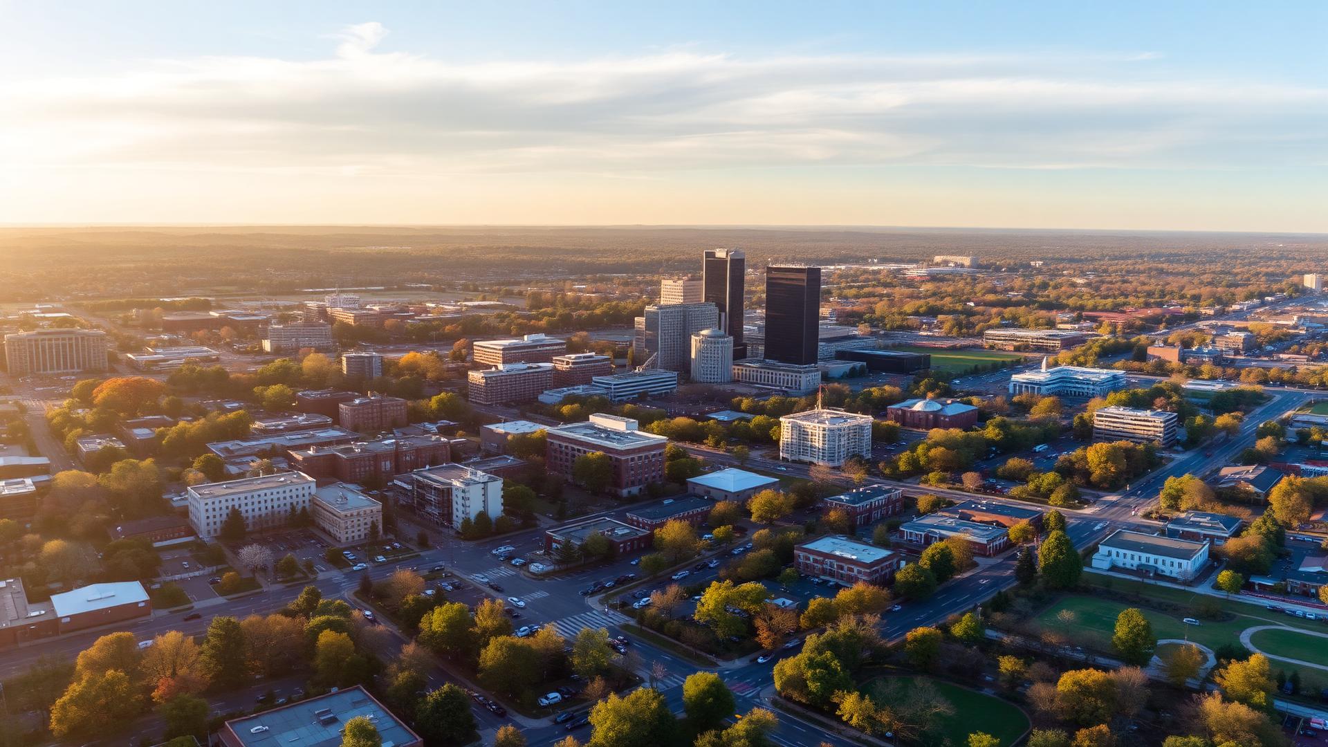 Winston-Salem, NC skyline and downtown business district